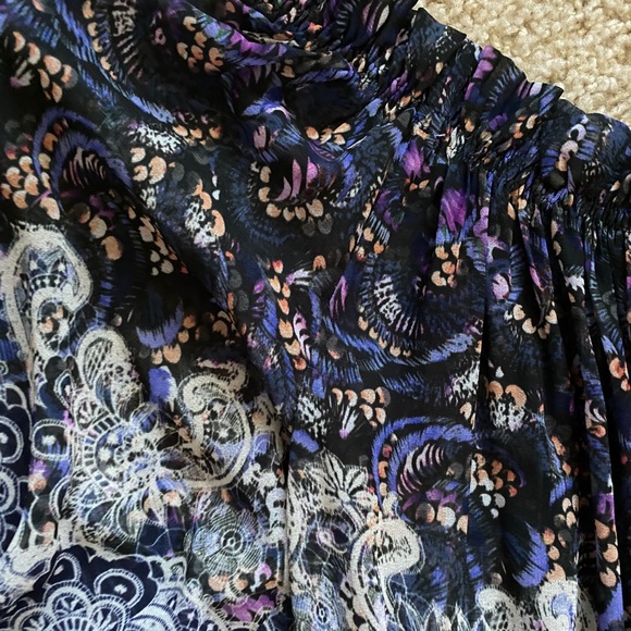 SALONI Off the Shoulder Silk Dress Sz 4 or Small - Picture 7 of 11